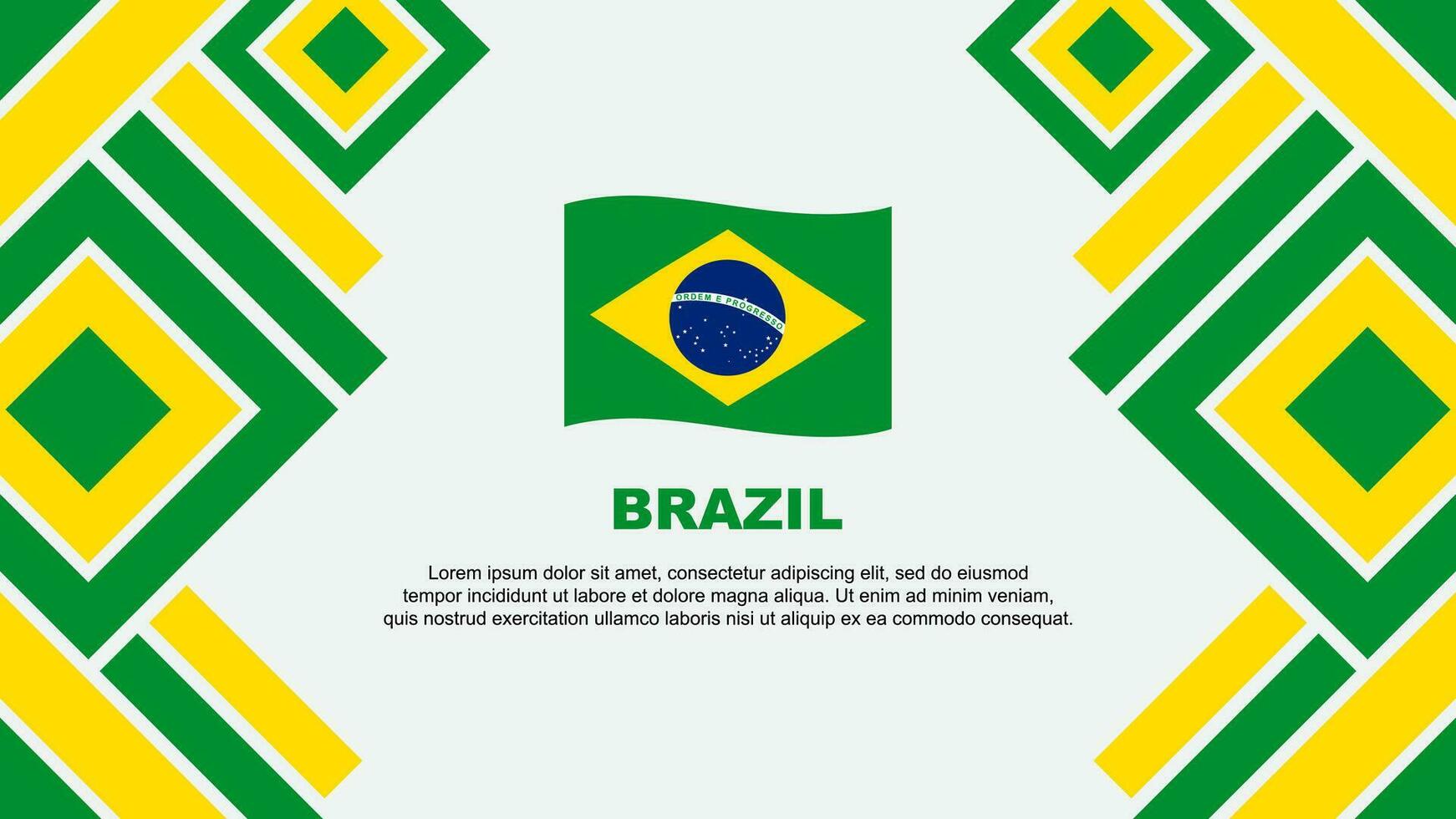 Brazilië vlag abstract achtergrond ontwerp sjabloon. Brazilië onafhankelijkheid dag banier behang vector illustratie. Brazilië