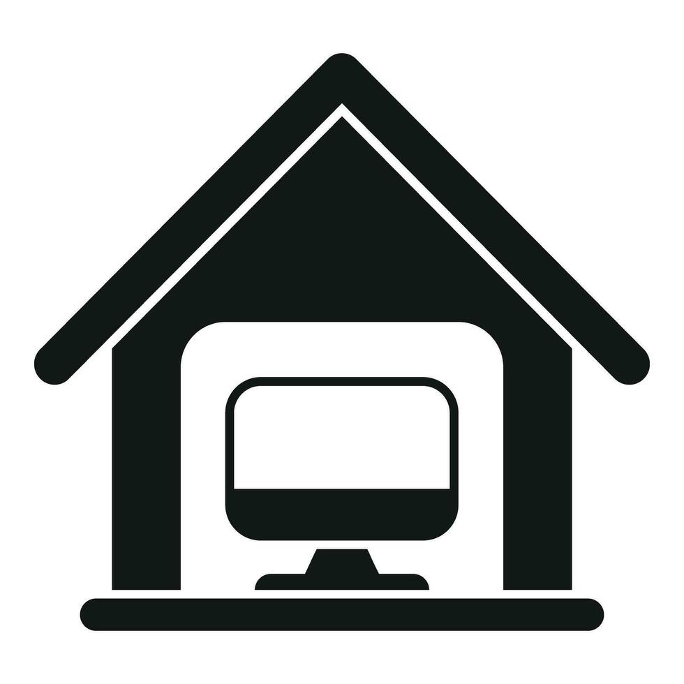 huis slim kantoor icoon gemakkelijk vector. online computer vector