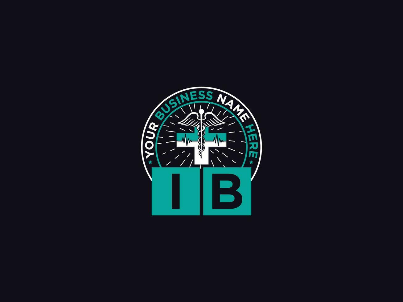 modern ib logo icoon, eerste ib medisch logo brief logo kunst voor u vector