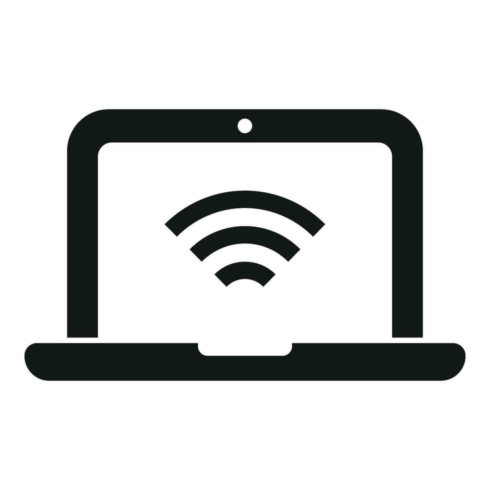Wifi laptop punt icoon gemakkelijk vector. slim kantoor werk vector