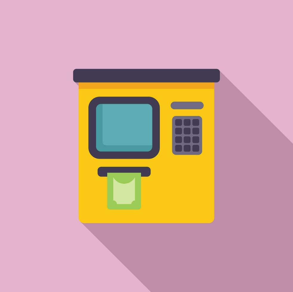 Geldautomaat modern bank icoon vlak vector. teken betaling kaart vector