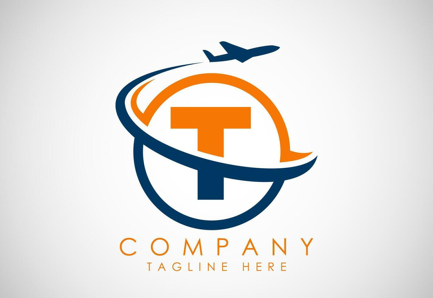 eerste alfabet t met vliegtuig. reizen pictogrammen. luchtvaart logo teken, vliegend symbool. vlucht icoon vector