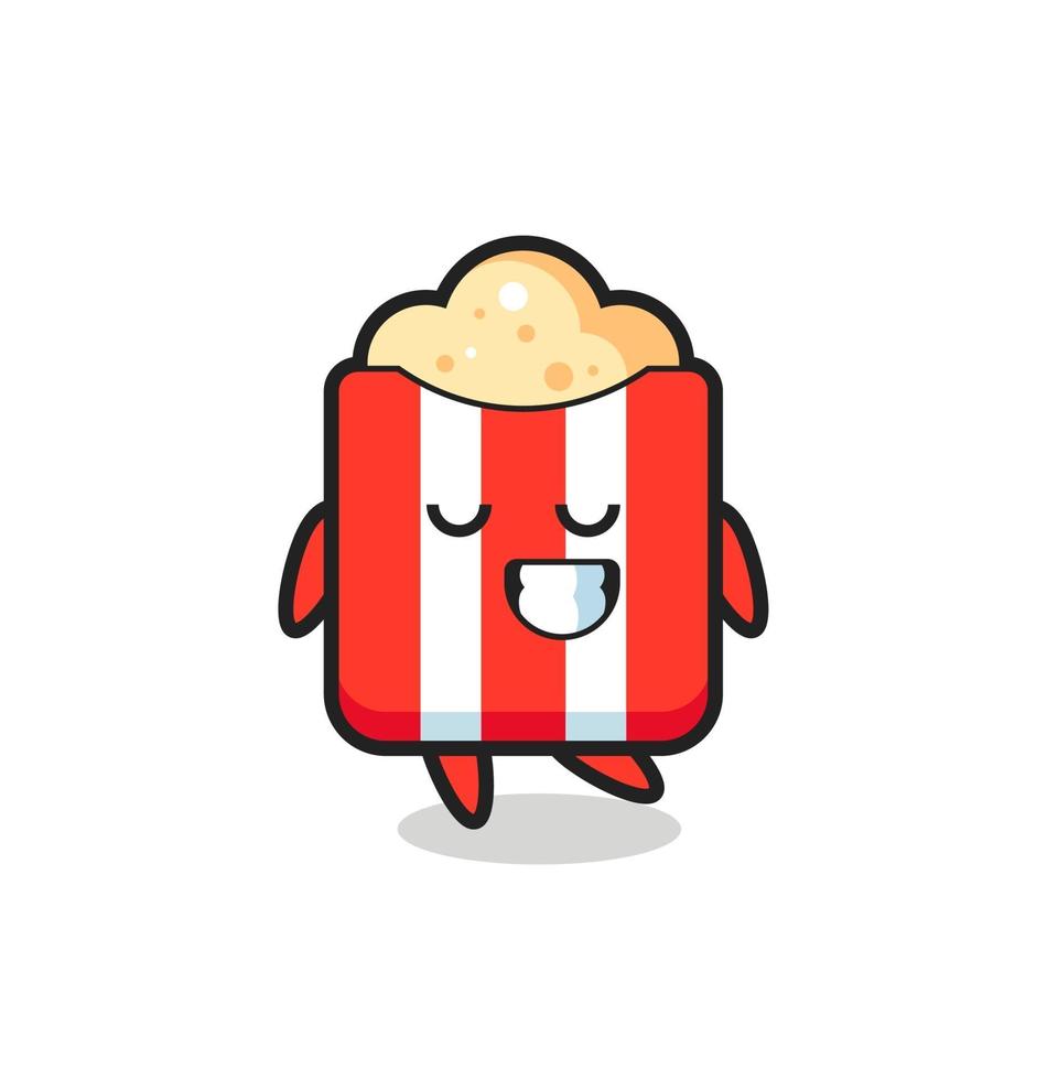 popcorn cartoon afbeelding met een verlegen uitdrukking vector