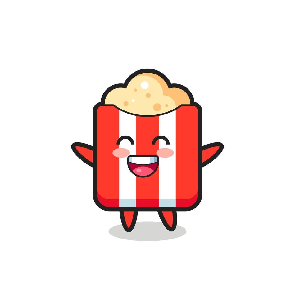 happy baby popcorn stripfiguur vector