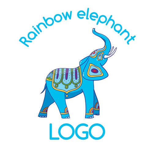 Multicolor Elephant embleem voor uw bedrijfslogo vector