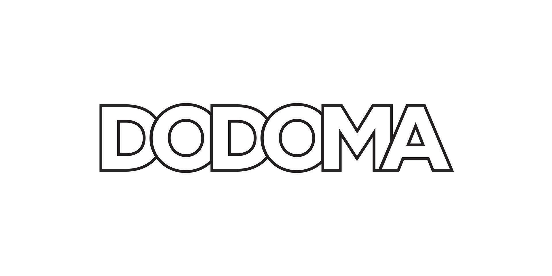 dodoma in de Tanzania embleem. de ontwerp Kenmerken een meetkundig stijl, vector illustratie met stoutmoedig typografie in een modern lettertype. de grafisch leuze belettering.