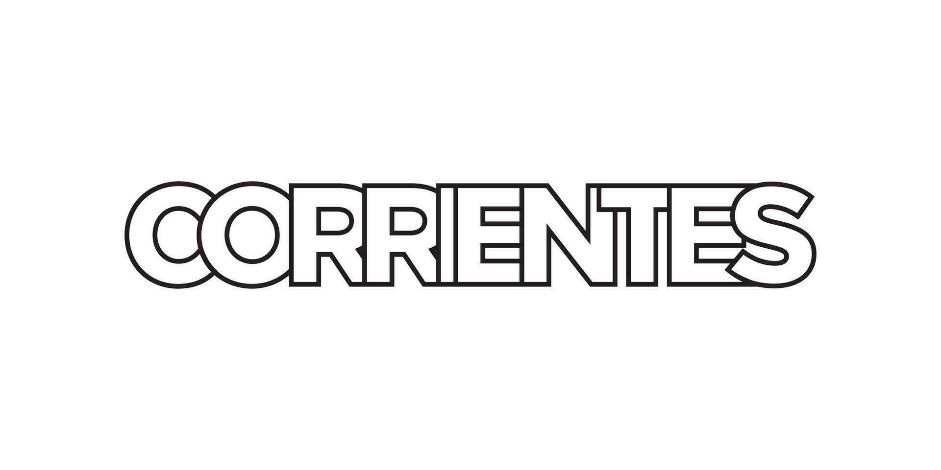corrientes in de Argentinië embleem. de ontwerp Kenmerken een meetkundig stijl, vector illustratie met stoutmoedig typografie in een modern lettertype. de grafisch leuze belettering.