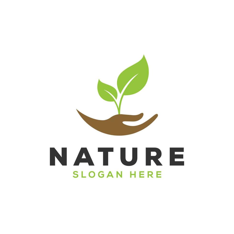 ecologisch milieu logo ontwerp. natuurlijk zorg logo ontwerp vector