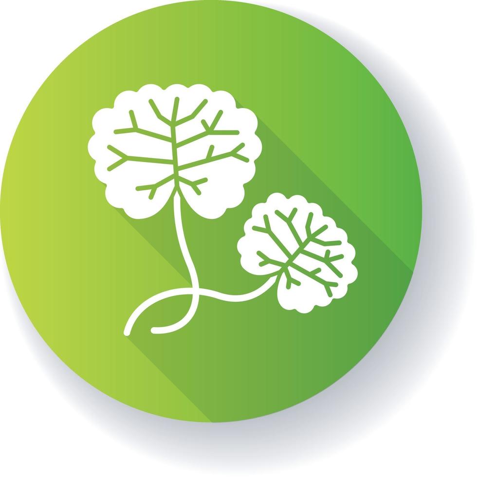 centella groen plat ontwerp lange schaduw glyph icon vector