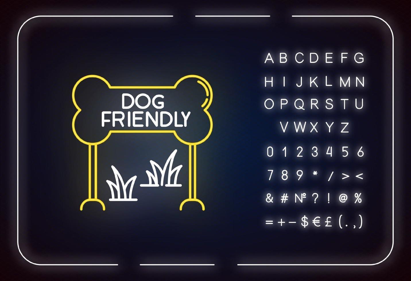 neonlichtpictogram hondvriendelijke zone vector