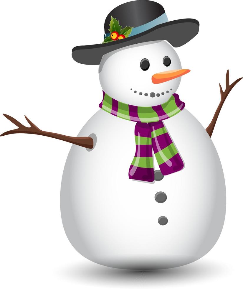 sneeuwpop vrolijk kerstfeest collectie vectorillustratie vector