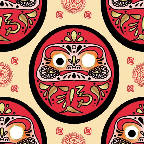 Daruma poppen naadloze patroon. vector