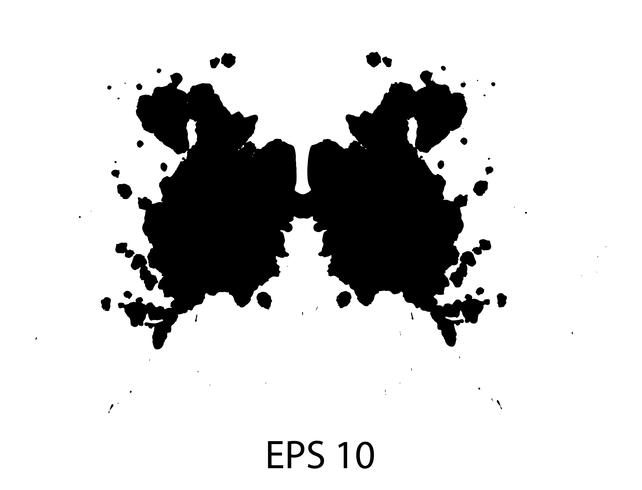 Rorschach inkblot-testillustratie, willekeurige abstracte achtergrond vector