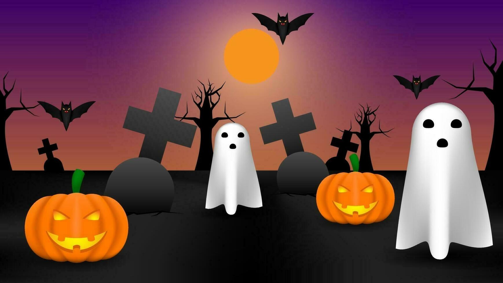 realistisch 3d halloween-ornament met vector