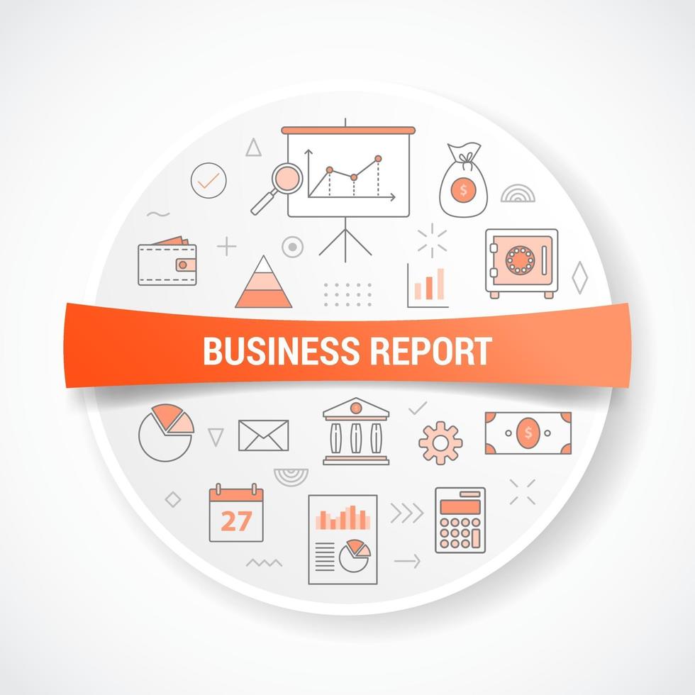 bedrijfsrapportconcept met pictogramconcept vector