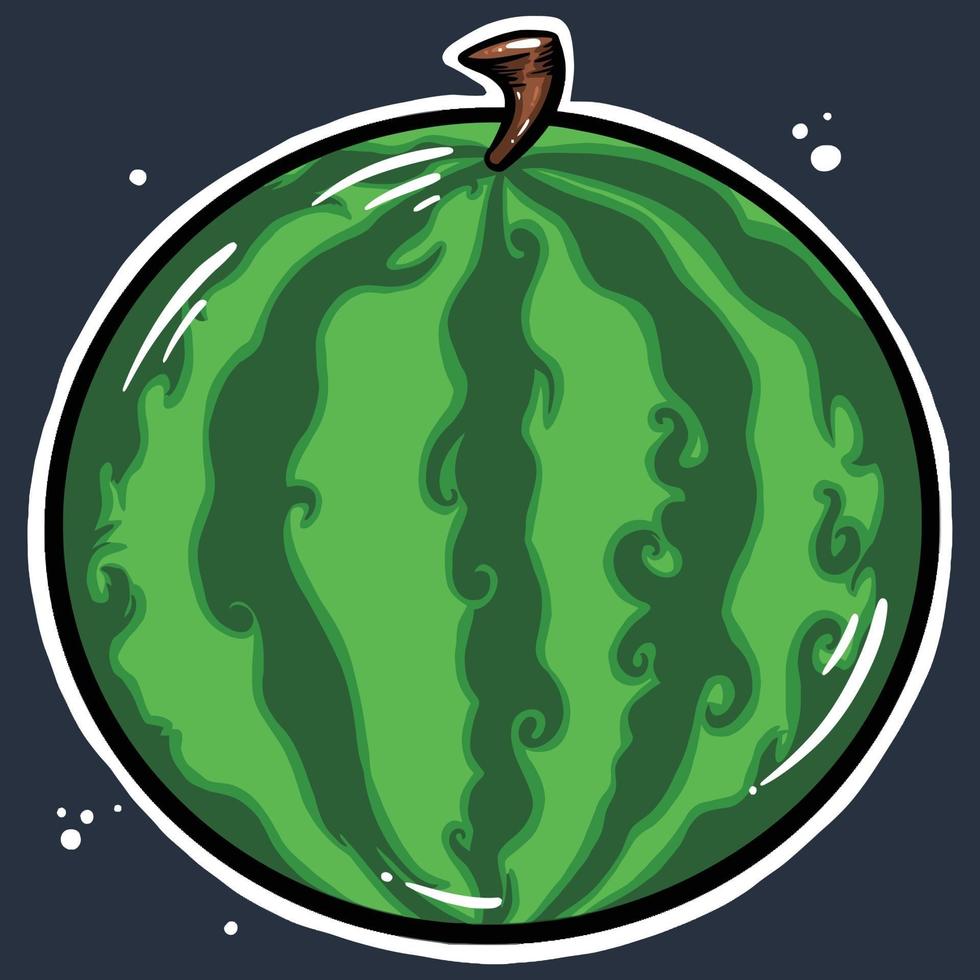 watermeloen fruit overzicht vectorillustratie vector