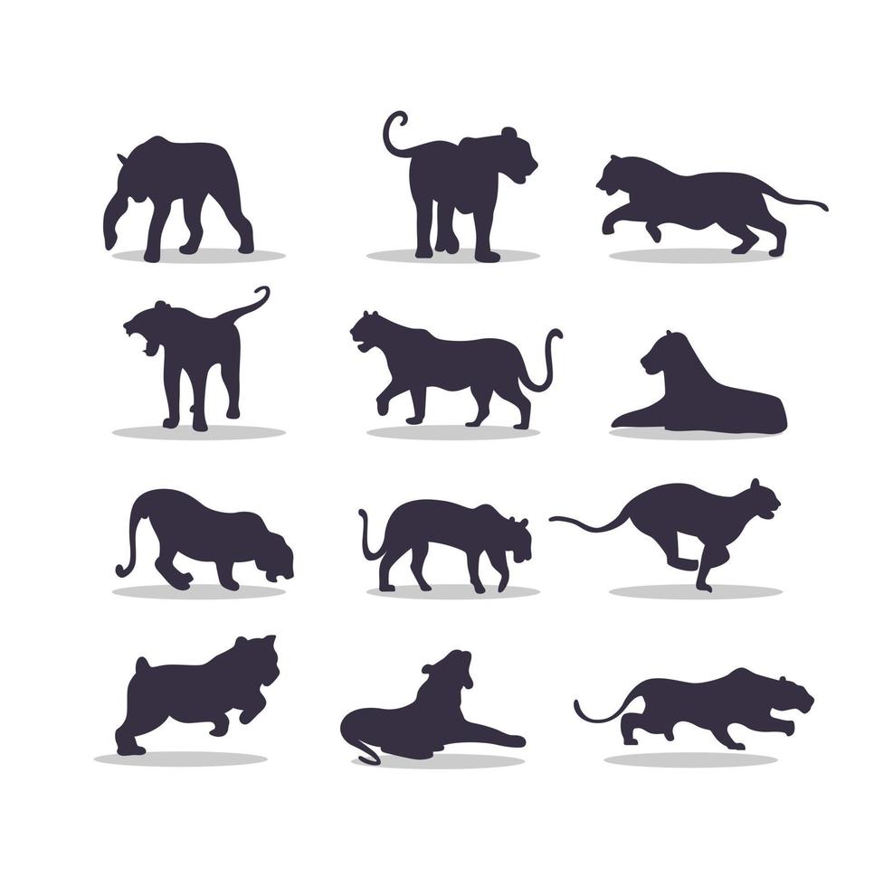 tijger silhouet vector illustratie ontwerp