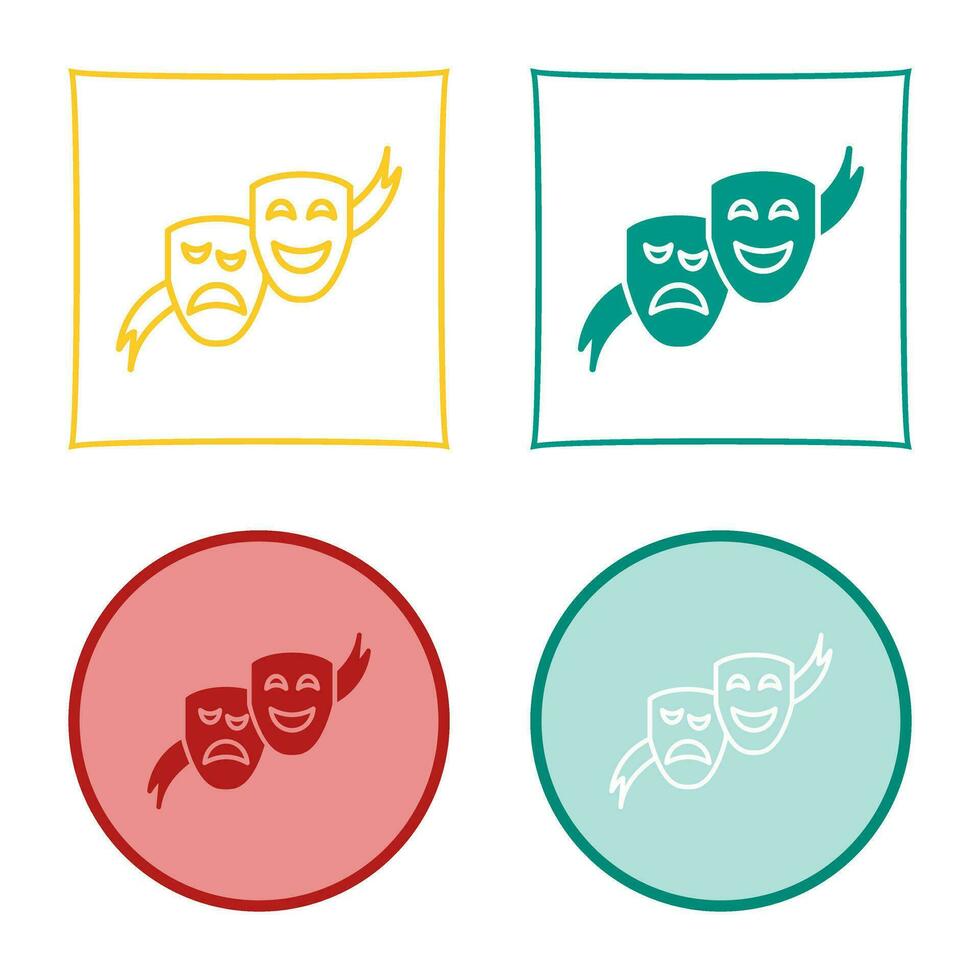 theater maskers vector icoon