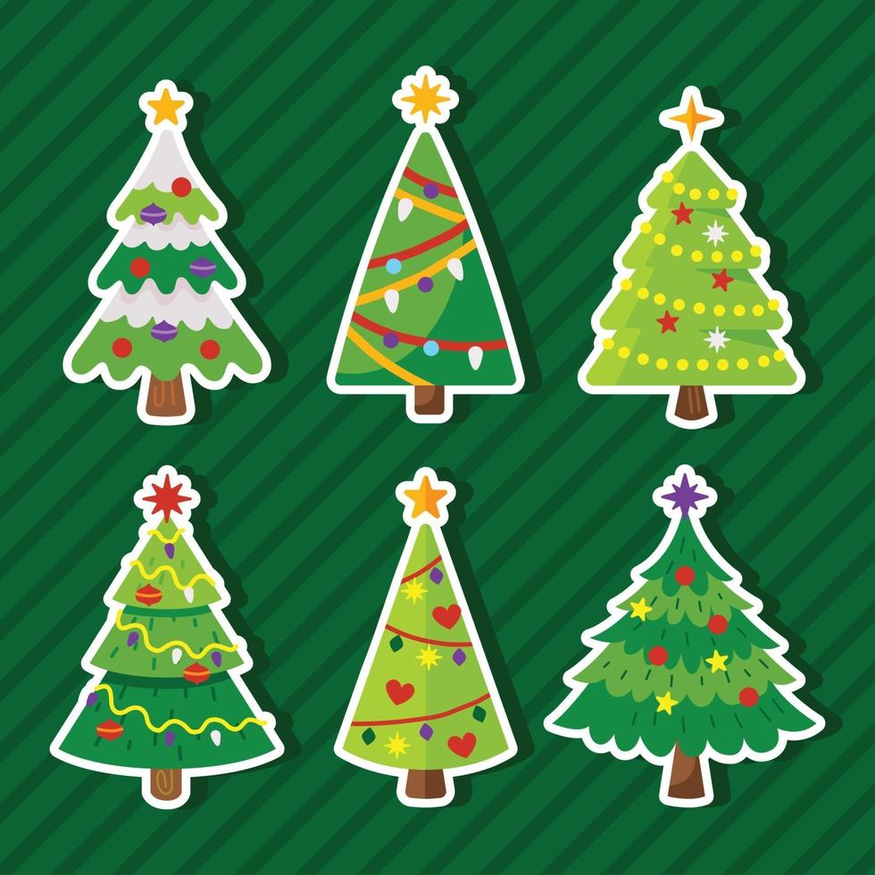 kerstboom sticker collectie vector