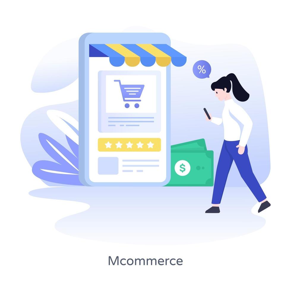 m commerce shopping-app vector