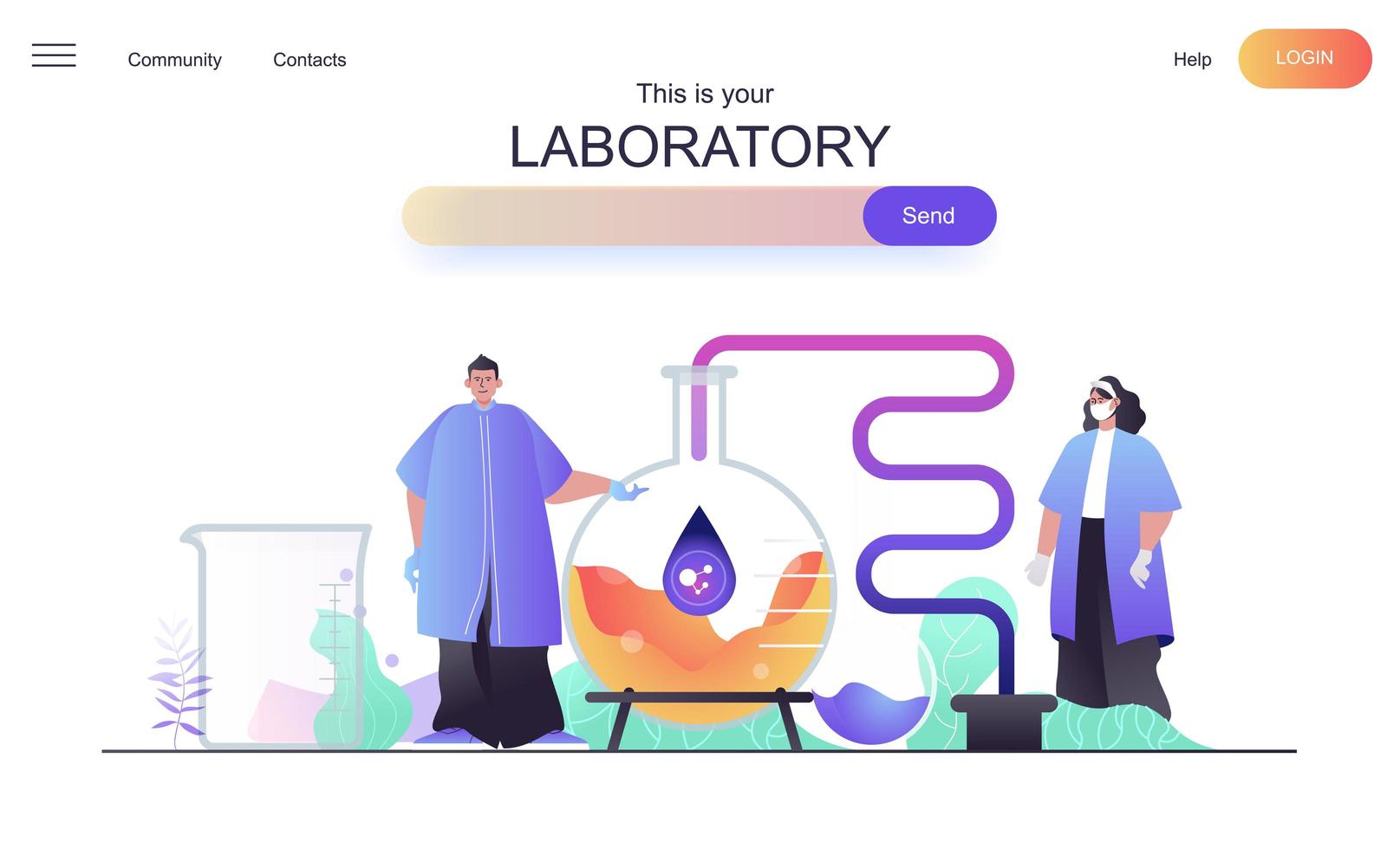 laboratorium webconcept voor bestemmingspagina vector