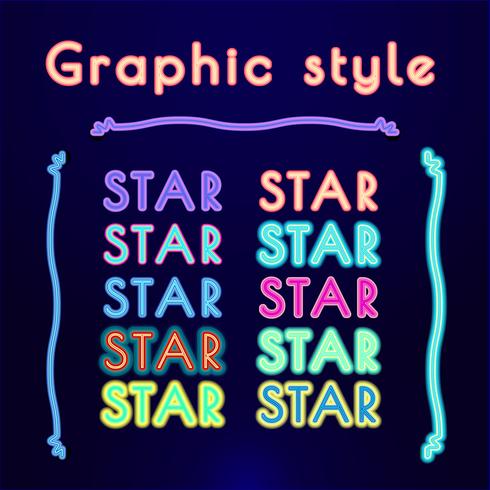 NEON Retro grafische stijlen vector