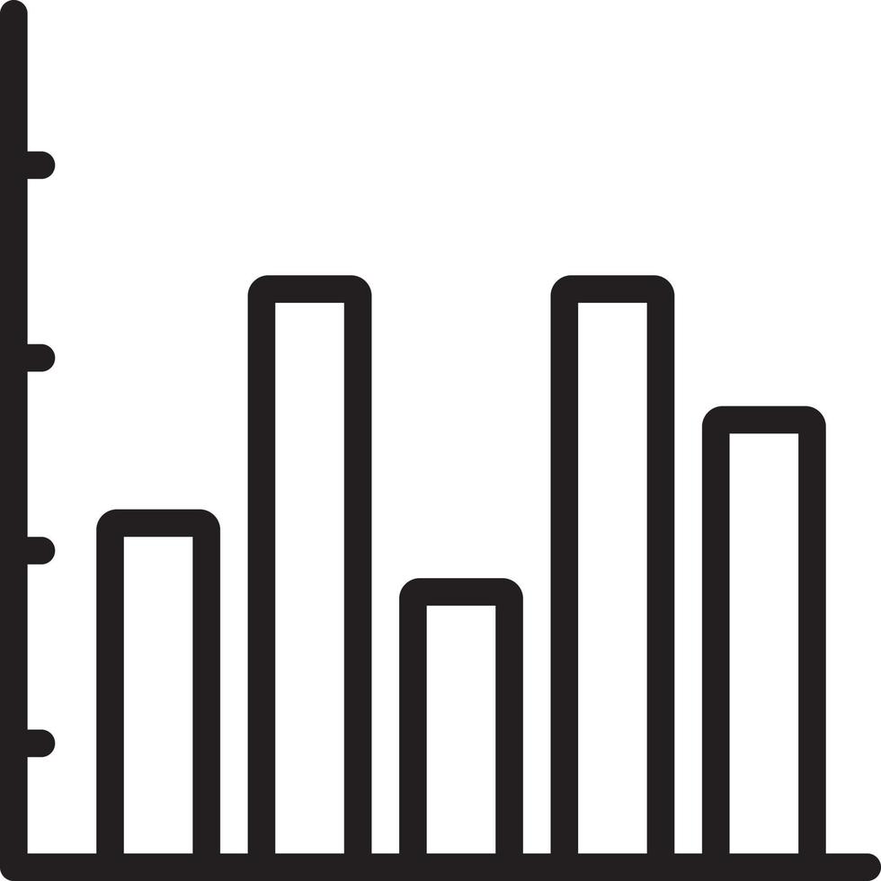 lijnpictogram voor staafdiagram vector