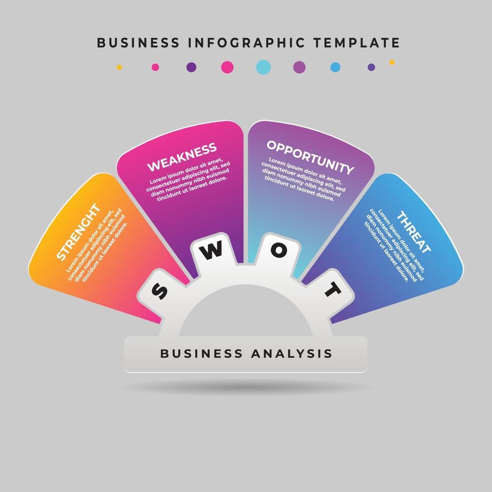 zakelijke infographic sjabloon - analyse swot-element. vector