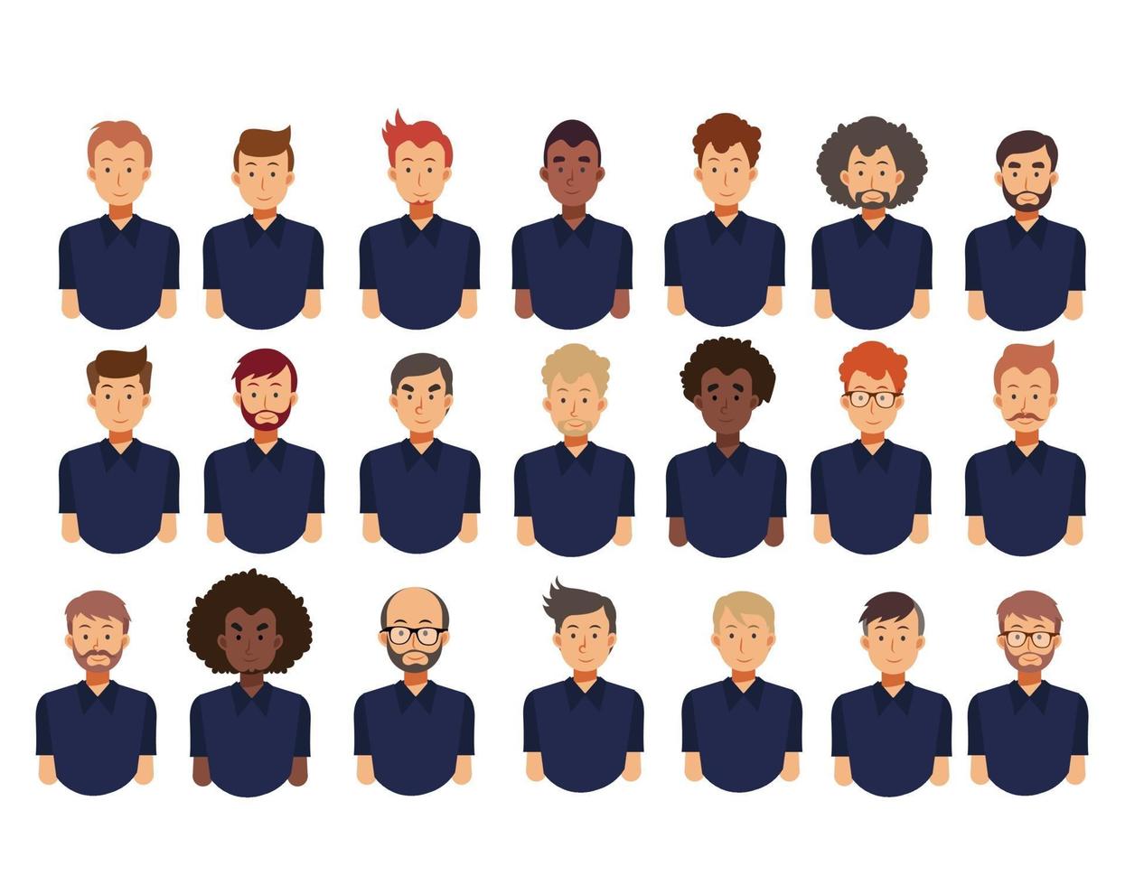 set van mannen avatar. mannen met verschillende kapsels. vector