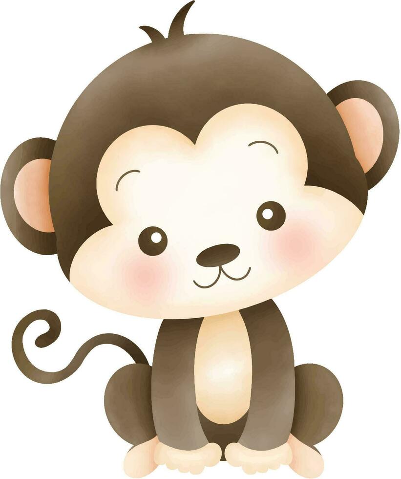illustratie van schattige aap cartoon vector