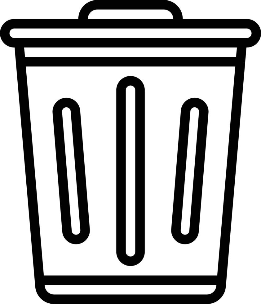 lijnpictogram voor prullenbak vector