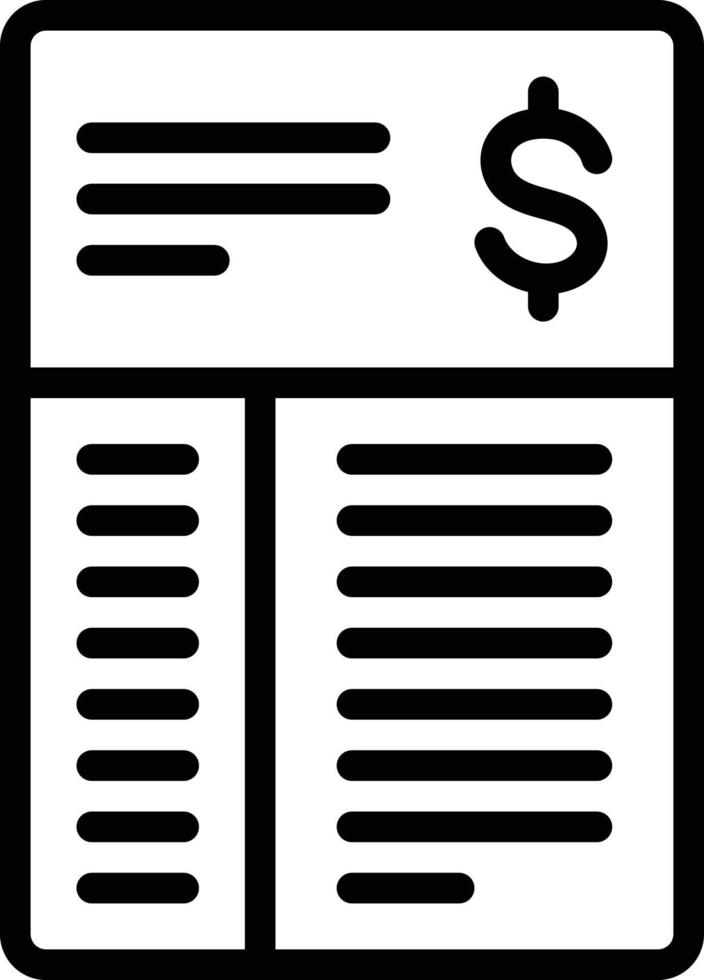 lijn pictogram voor factuur vector