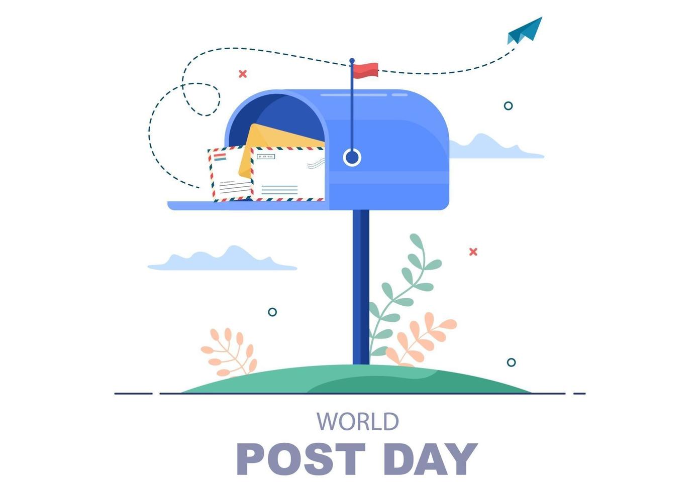 wereld post dag vectorillustratie vector