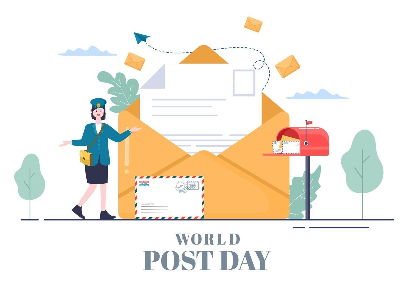 wereld post dag vectorillustratie vector