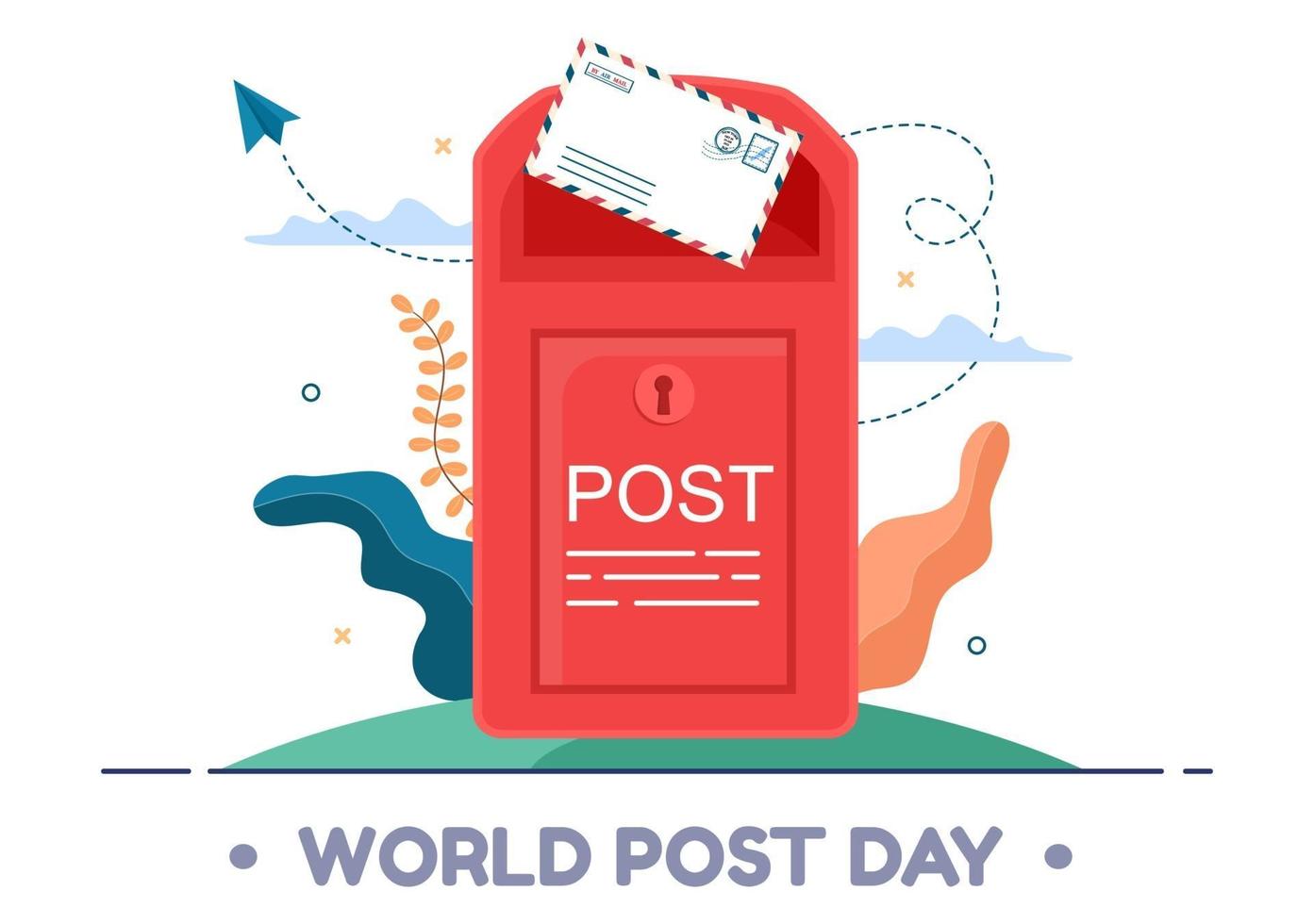 wereld post dag vectorillustratie vector