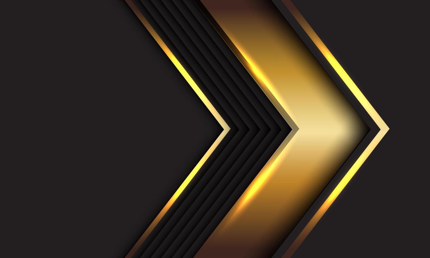 abstracte gouden pijl richting grijs luxe futuristische achtergrond vector