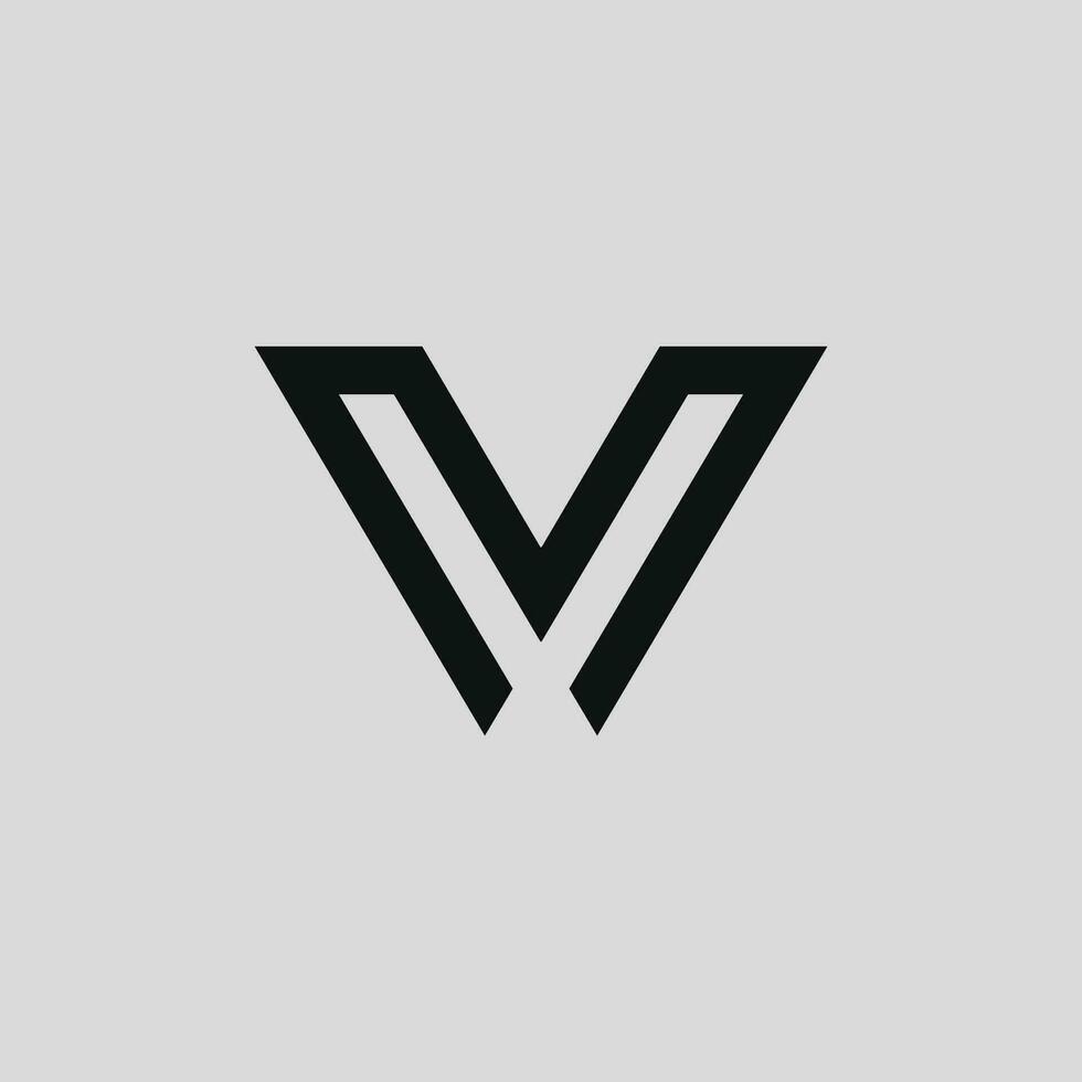 minimalistische brief v logo vector