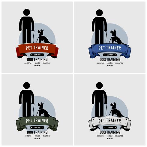 Honden training logo ontwerp. vector