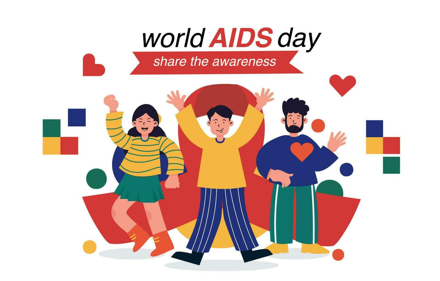 wereld AIDS dag hand- getrokken vector