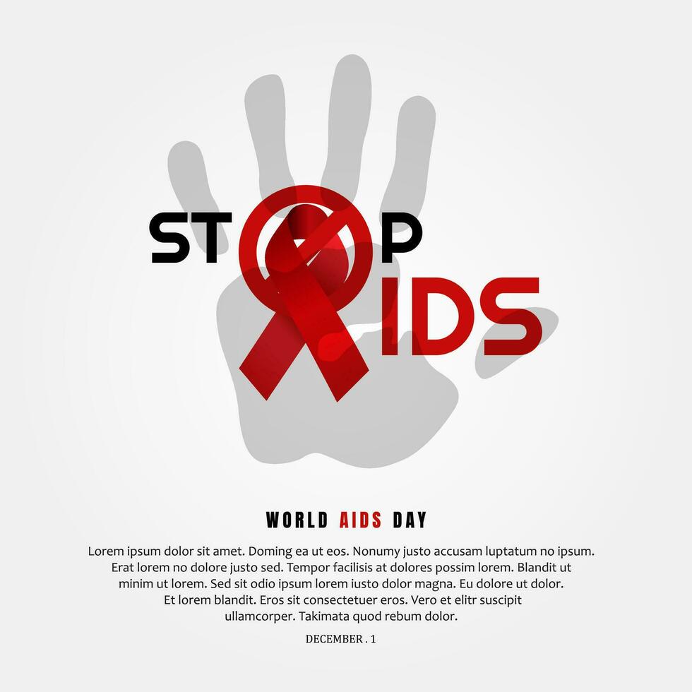 wereld AIDS dag, illustratie van wereld AIDS dag met AIDS bewustzijn lintje. december 1e, hou op AIDS vector