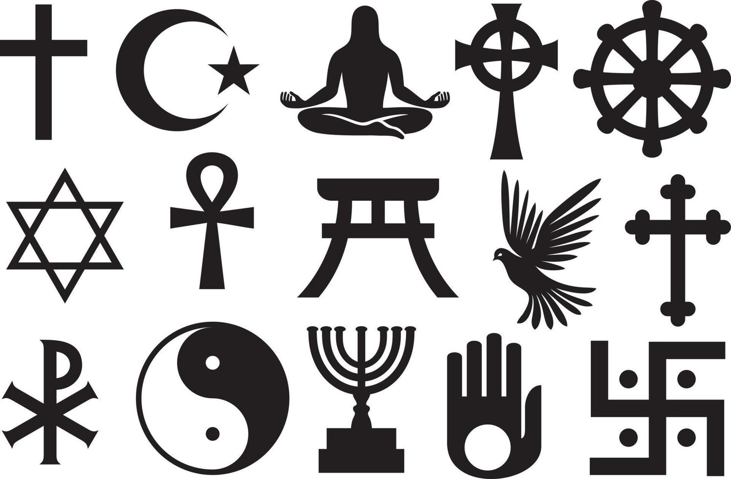 religie symbolen set vector