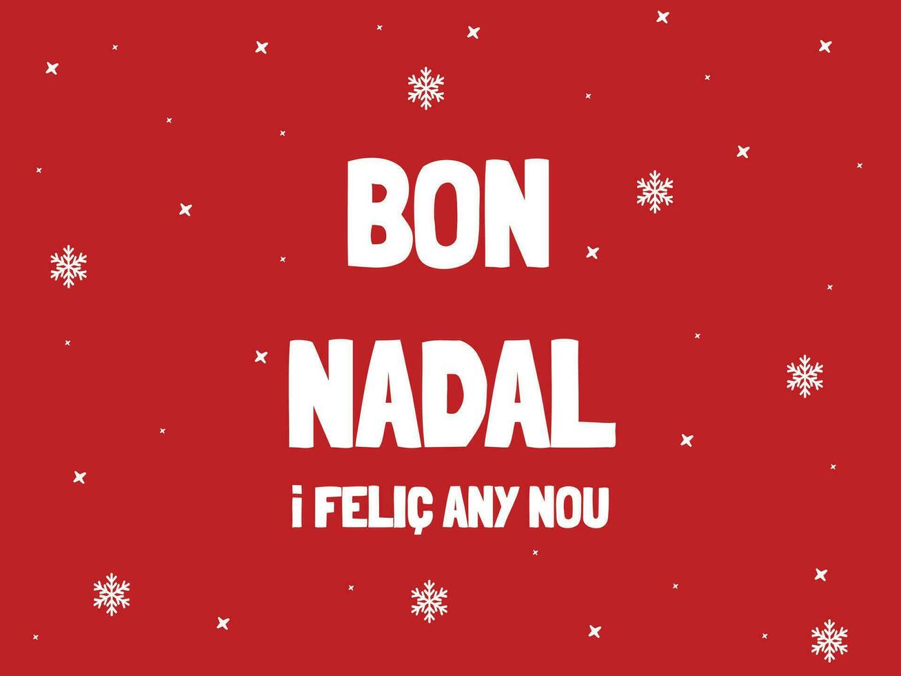 bon nadal Kerstmis ontwerp met Catalaans taal vector