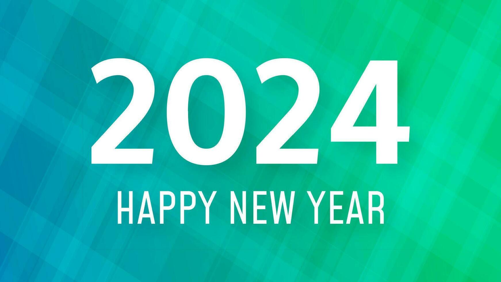 2024 gelukkig nieuw jaar achtergrond. modern groet banier sjabloon met wit 2024 nieuw jaar getallen Aan groen abstract achtergrond met lijnen. vector illustratie