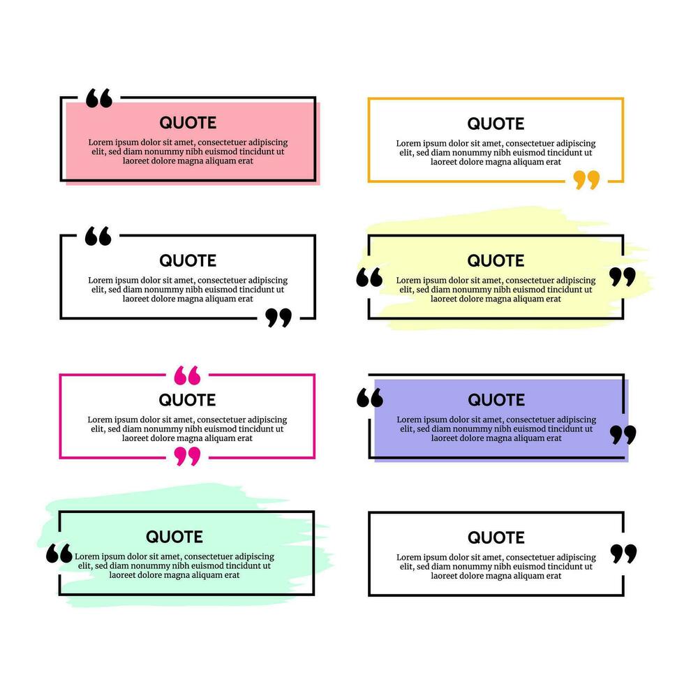 set quote box frames vector