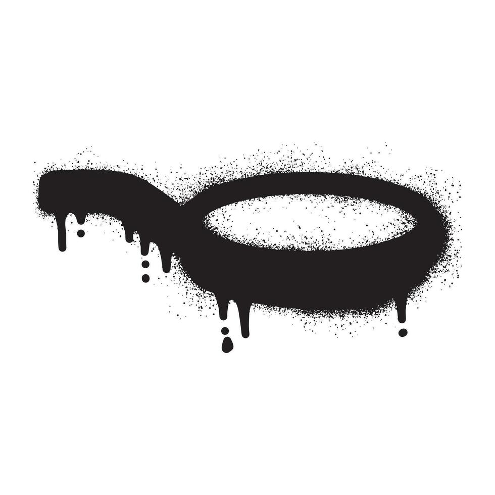 graffiti illustratie van een frituren pan met zwart verstuiven verf vector