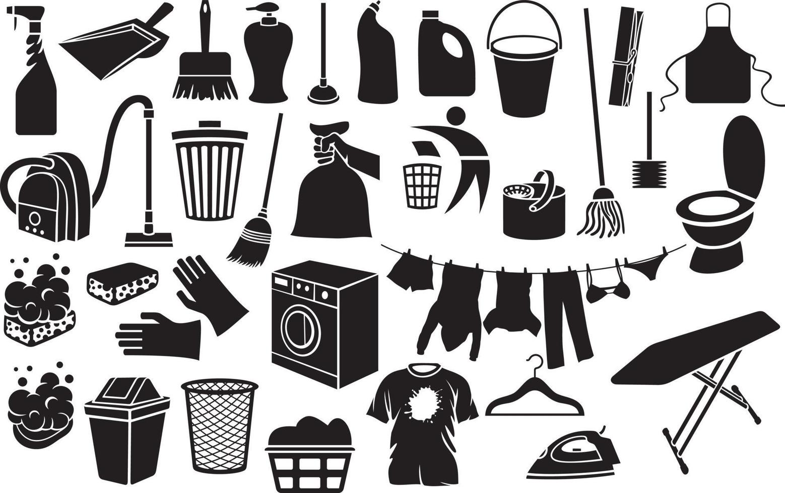 schoonmaak iconen collectie vector