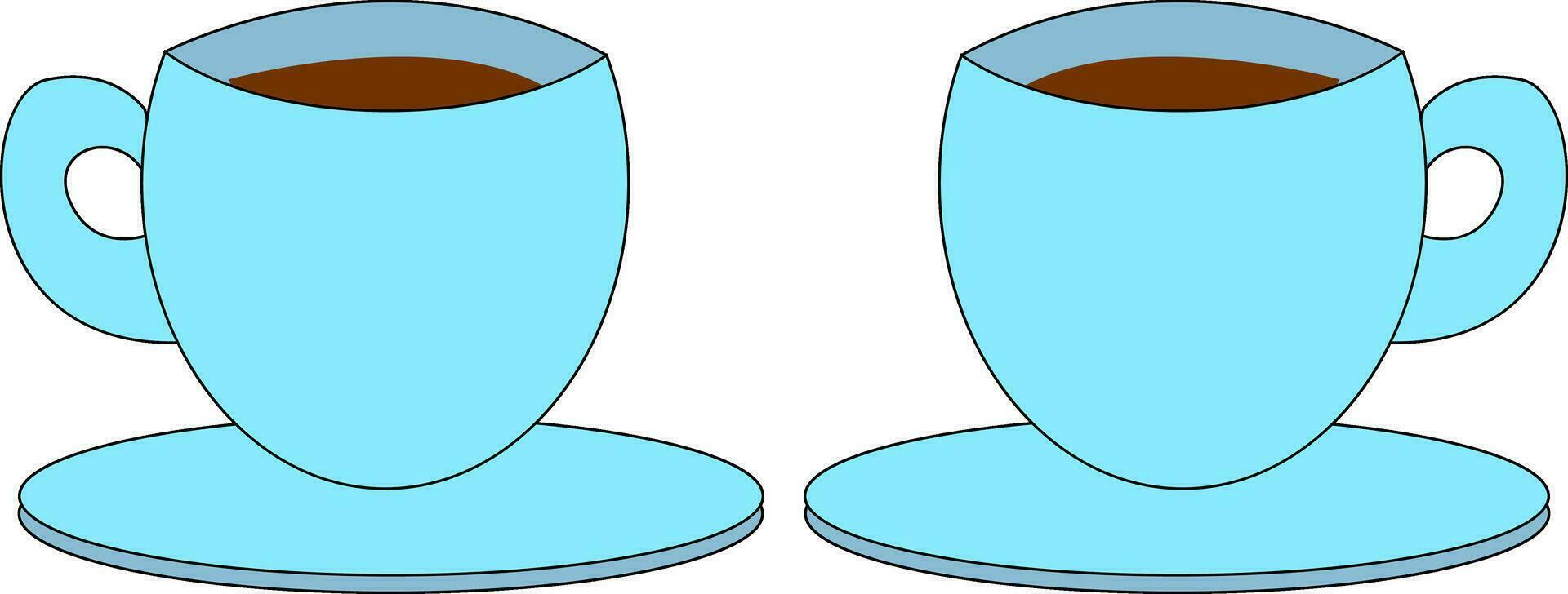 koffie kopjes, vector of kleur illustratie.