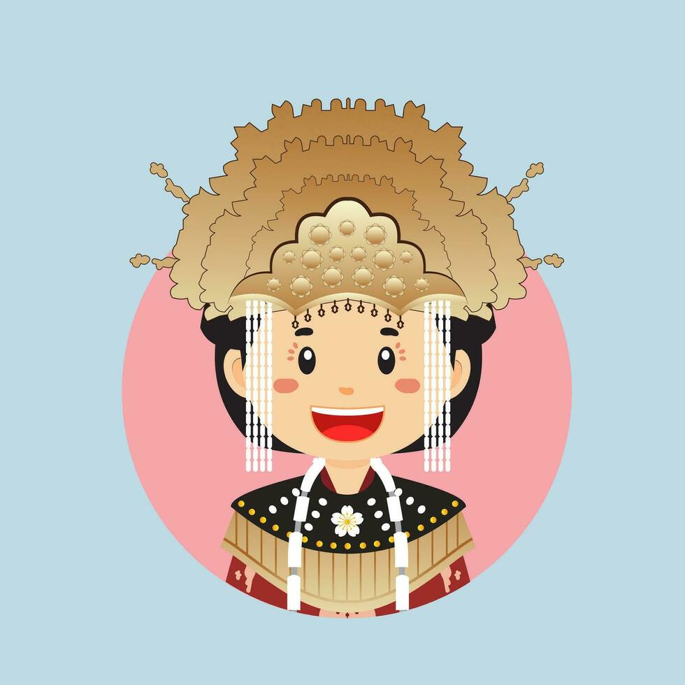 avatar van een bangka belitung Indonesisch karakter vector