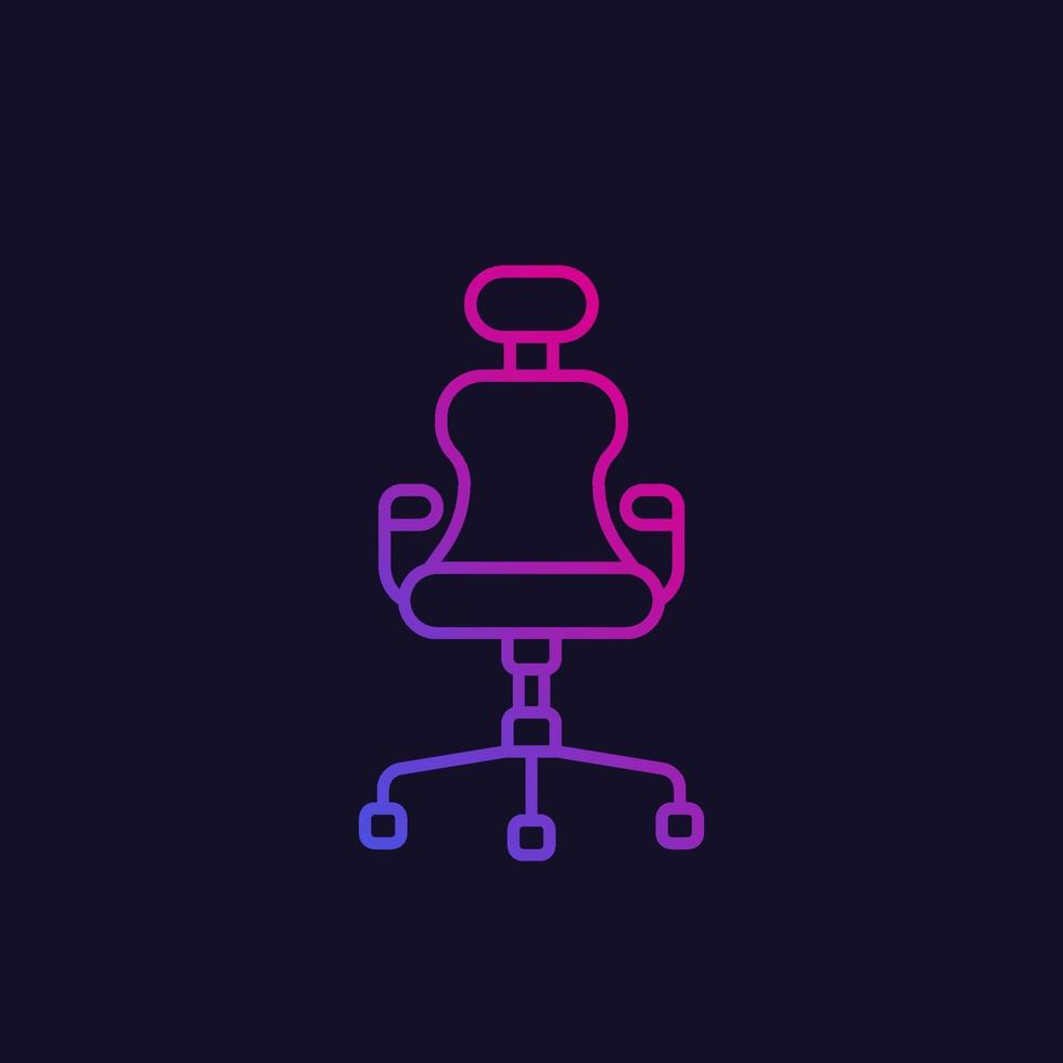 comfortabele bureaustoel lijn icoon vector