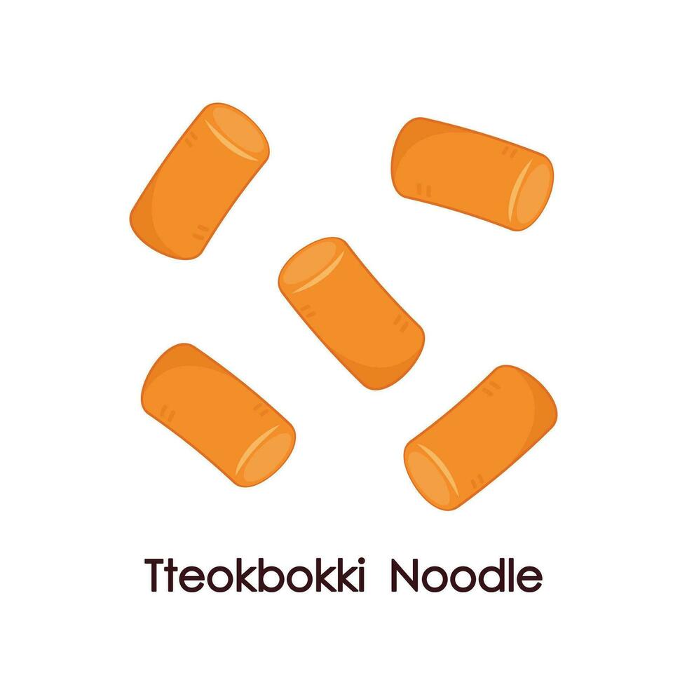 tteokbokki noodle vector. Koreaans voedsel. pittig rijst- taart. tteokbokki logo ontwerp. vector